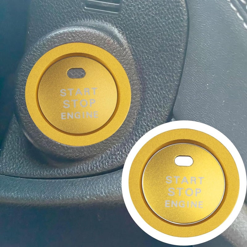 HDUFC 5pcs for Subaru Crosstrek/Impreza 2024 2025, Forester 2025, Legacy Outback 2020-2025, WRX, Ascent Volume Adjustment Knob, Mirror Knob Cover, Start Button Cover/Ring (Golden) - Image 2